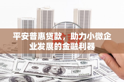 迁安平安普惠贷款，助力小微企业发展的金融利器